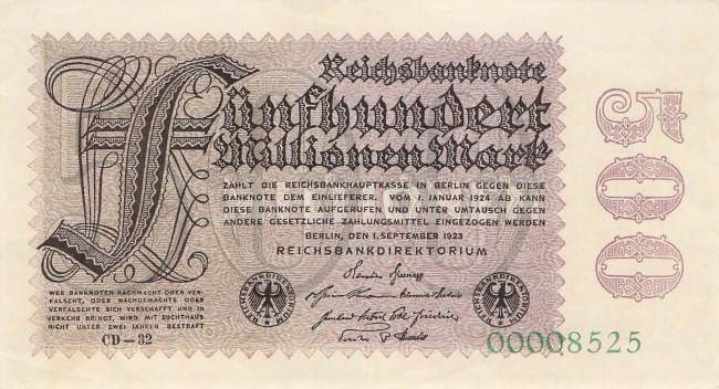 500 Millionen Mark 1923 ro.109g